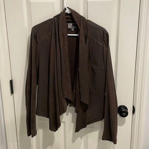 Kut from the Kloth faux suede cardigan (stitch fix), brown, large
